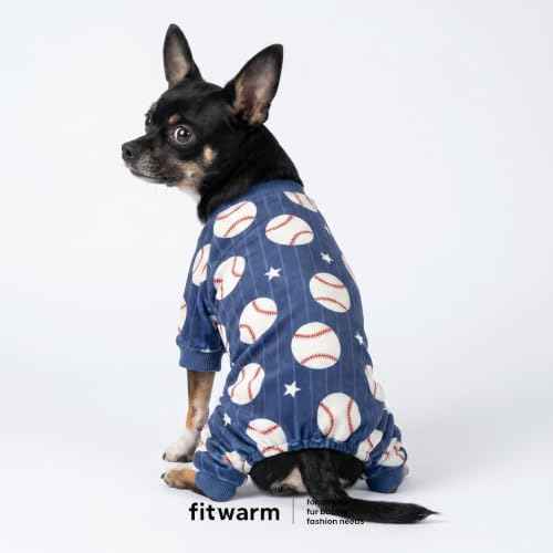 Baseball Dog Fleece Pajamas (Baseball / Large)