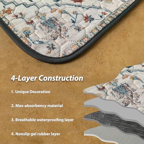 Washable Pee Pads for Dogs (48x48 Inch (Pack of 2) / Beige/Floral)