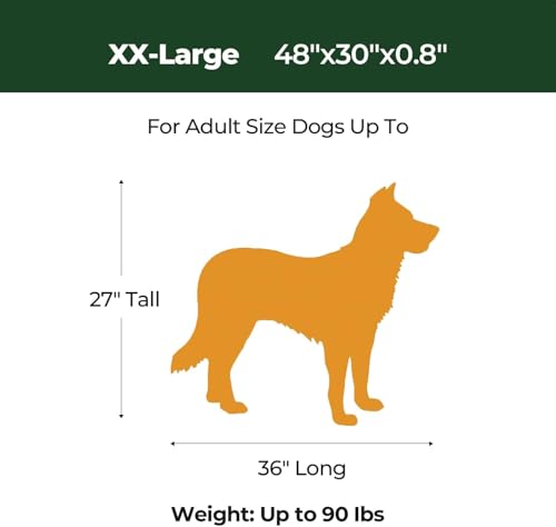 Dog Crate Pad (48.0"L x 30.0"W x 0.8"Th / Brown, 1 Pack)