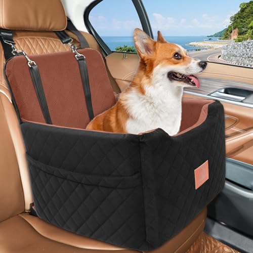 Dog Car Seat for Small (Black/Brown)
