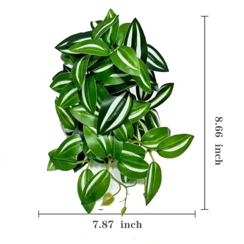 Fake Reptile Plants for Terrarium (Zebrina Green)