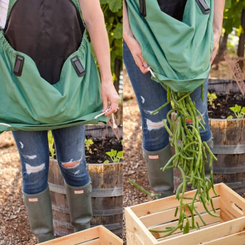Roo Gardening Apron with Pockets for Women & Men (Roo-full Size / Leaf Green)