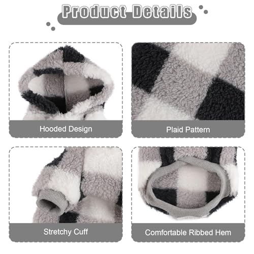 Dog Sweaters for Small Dogs (XX-Small (Chest 10 in) / Black Grid)