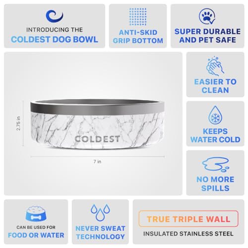 Coldest Dog Bowl (42 oz / Carrara Marble)