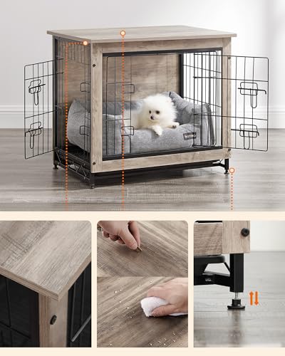 27.2" Dog Crate Furniture (Greige / 27.2"L x 20.1"W x 23.6"H)