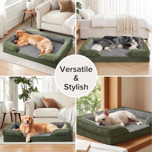XXL Plus Orthopedic Dog Beds Large Sized (Green / XXL- PLUS (53"x 42"x 8"))