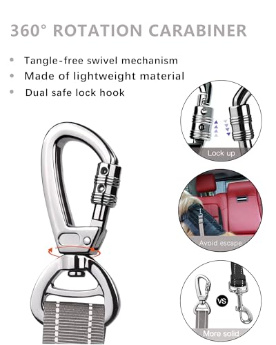 Dog Seat Belt for Car (Set Black+Grey)