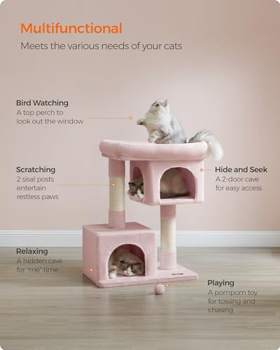 Cat Tree 33.1 (L (23.6"L x 15.7"W x 33.1"H) / Jelly Pink)