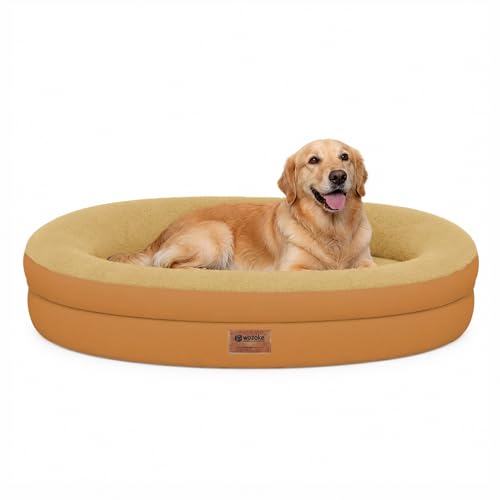 Waterproof Orthopedic Dog Bed for Extra Large Dogs (Orange / 48"L x 35"W x 7.5"Th)