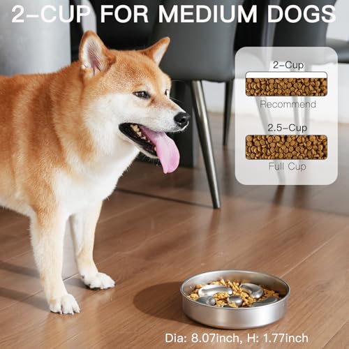 Slow Feeder Dog Bowl (Spiral-1Pack / M 2~2.5Cups)