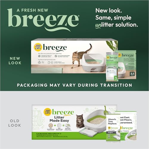 Breeze Cat Litter Box System Kit with Pellets & Pads (7.8 Pound (Pack of 1) / Green)