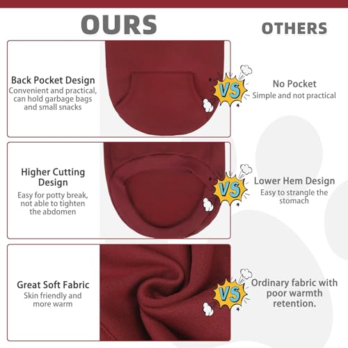 Dog Hoodie for Large Medium Small Dogs (Deep Red / Medium)