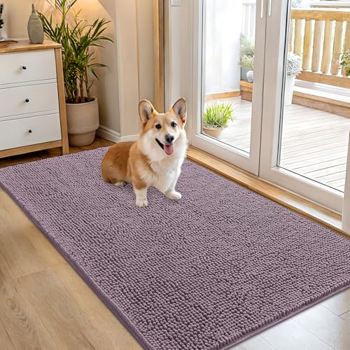 Dog Door Mat for Muddy Paws 54x32 (Deep Plum / 54" X 32")