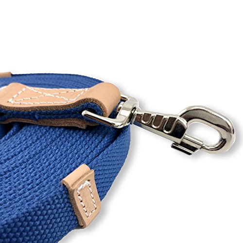 35' Flat Cotton Web Lunge Line with Bolt Snap & Rubber Stop (Sapphire / 35')