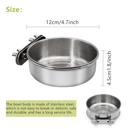 Stainless Steel Bird Feeding Dish Cups (Medium / 4 Pack)