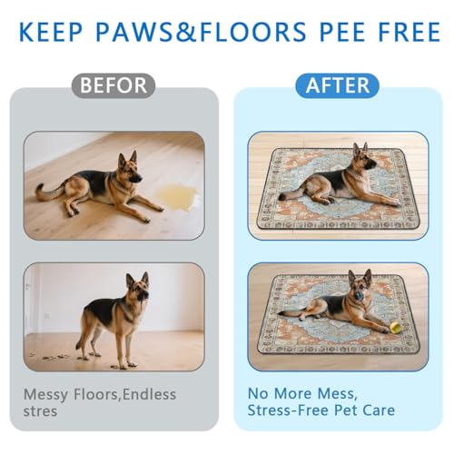 Washable Pee Pads for Dogs 2 Pack (48"x48"(2 Pack) / D Blue Orange)
