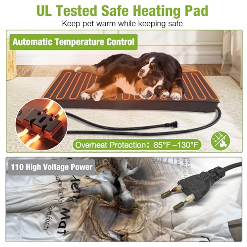 Heated Dog House Outdoor Dog Kennel with Safe Heated Pad