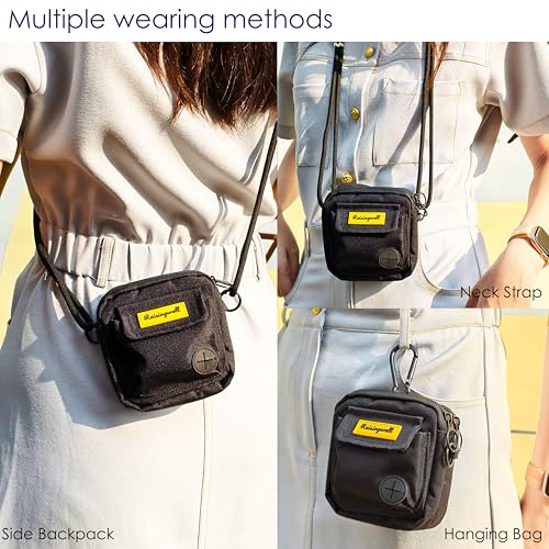 Dog Treat Pouch for Pet Walking and Training with Clicker (Two Bag / d1.Black1)