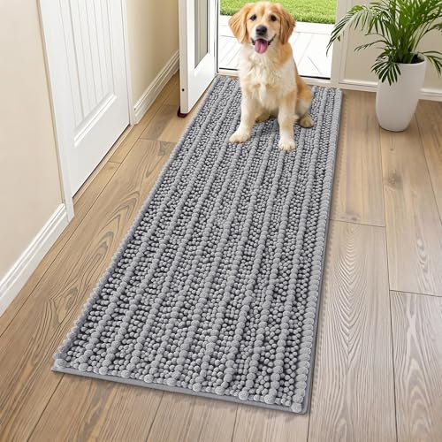 Dog Door Mat for Muddy Paws 59x20 (Layered-Grey / 59"X20")