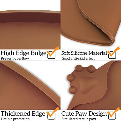 Silicone Pet Placemat (Brown / 24"L x 16"W)
