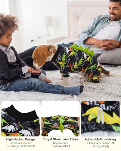 Dinosaur Costume Dog Pajamas (X-Large / Classic Dino Roar)