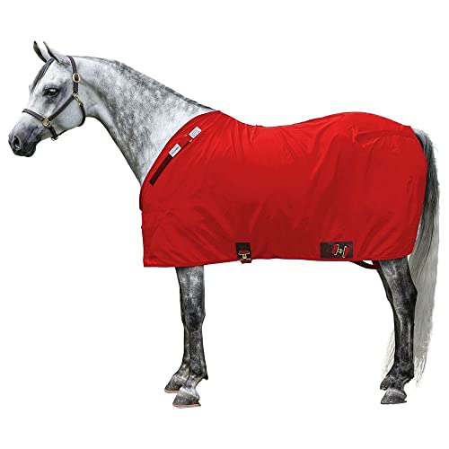 Dura Nylon Horse Stable Sheet (Horse Size 74 / Cutback | Closed Front | Legstrap / Red)