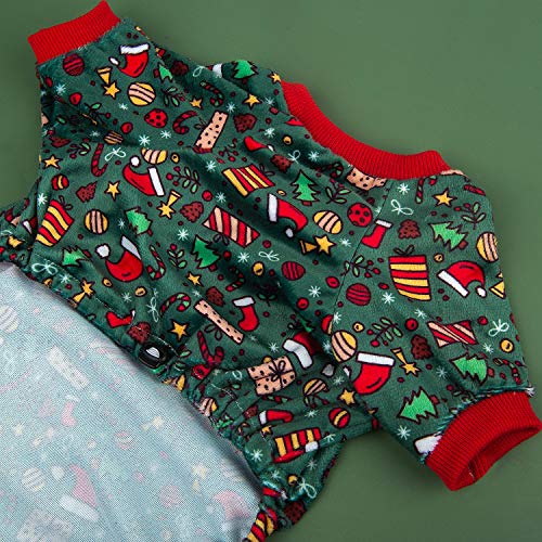 Dog Christmas Pajamas Puppy Onesies Small Dogs Soft Pjs Coat Cat Apparel Comfy Pet Clothes Outfit Doggie Bodysuit (X-Small / Xmas111)