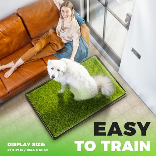Dog Grass Pad with Tray Large (Black / 41 x 27")