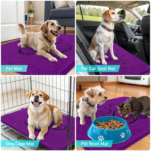 Dog Door Mat for Muddy Paws 48x30 (Purple / 48" X 30")