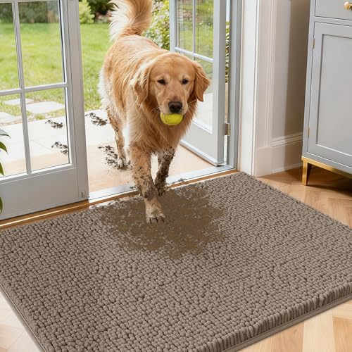 Dog Door Mat for Muddy Paws (Beige / 48" x 30")