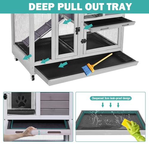 Rabbit Hutch Indoor for 2 (Light Grey-S)