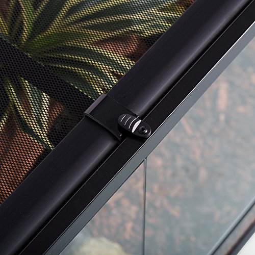 50 Gallon Reptile Glass Terrarium Tank Double Hinge Door with Screen Ventilation Large Reptile Terrarium 36" x 18" x 18" (Black)