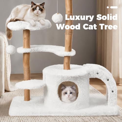 Modern Cat Tree (White / 45.6'')