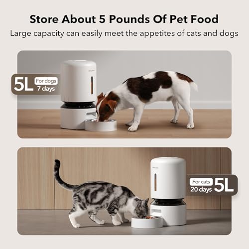 Automatic Cat Feeder (White / 5L-with WiFi)