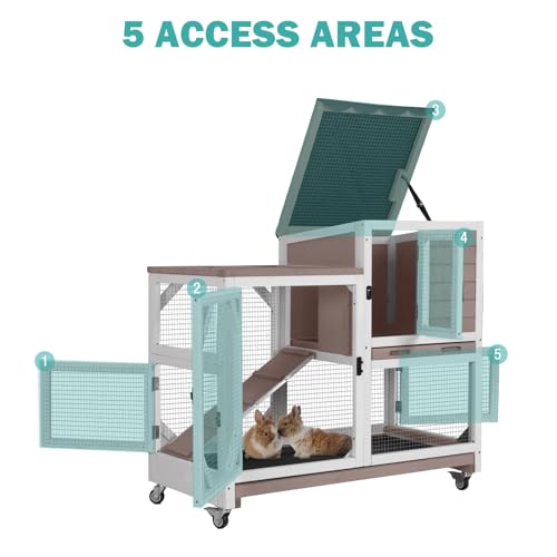 Rabbit Hutch Indoor for 2 ((Brown-AIR7013))