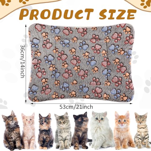 4 Pack Soft Pet Bed Mat Small Dog Crate Fleece (21 x 14 Inches / Gray)
