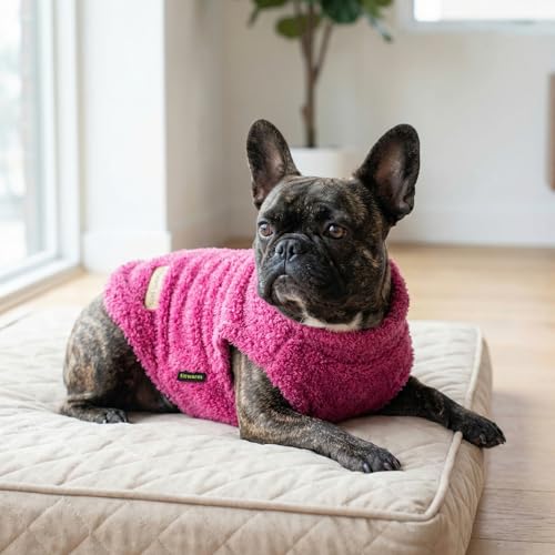 2 Pack Striped Fleece Dog Sweater (Small / White-Pink)