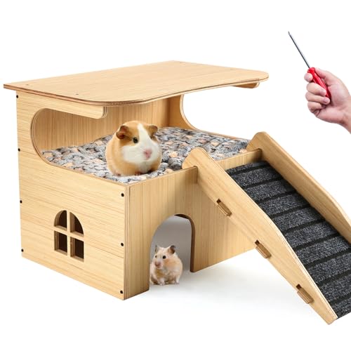 Double Layer Guinea Pig Castle with Stairs & Mat