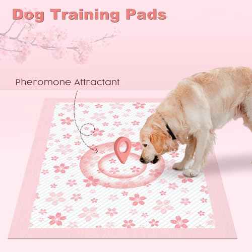 Pink Puppy Pads with Adhesive Tabs Disposable Pee Pads 28x34in 30Ct (28x34in | 30Ct-Pink)