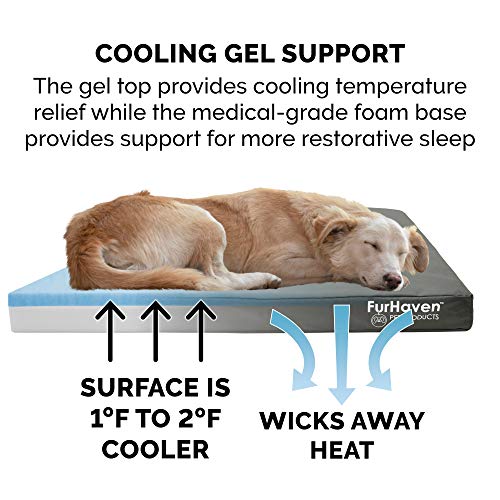 Water Resistant Cooling Gel Dog Bed for Medium (Medium / Stone Gray)