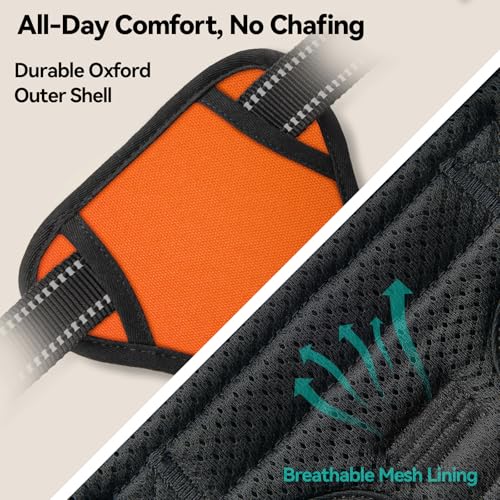No Pull Dog Harnesses for Small Puppies Reflective Adjustable (Small / Orange)