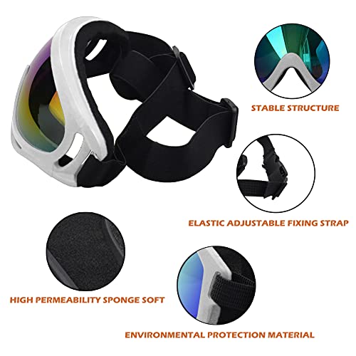 Large Dog Sunglasses (White Frame&Colorful Lens&L)
