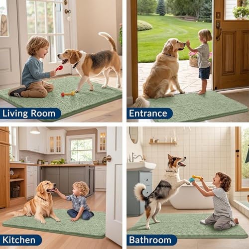 Dog Door Mat for Muddy Paws 59x24 (Sage Green / 59"X24")