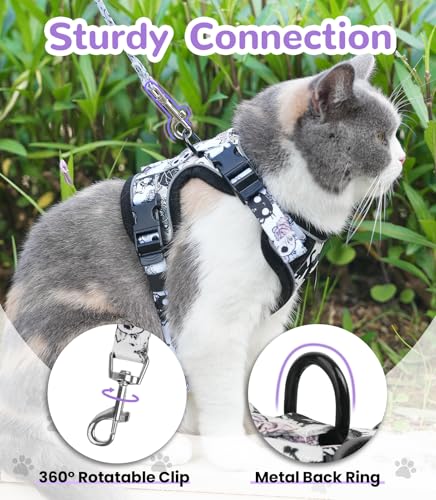 Cat Harness and Leash Set (H604 Pro Moonlight Meow / Medium (13-18lb))