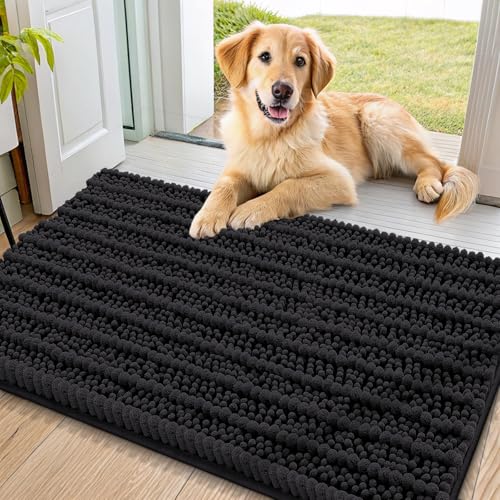 Dog Door Mat for Muddy Paws 36x24 (Layered-Black / 36"X24")