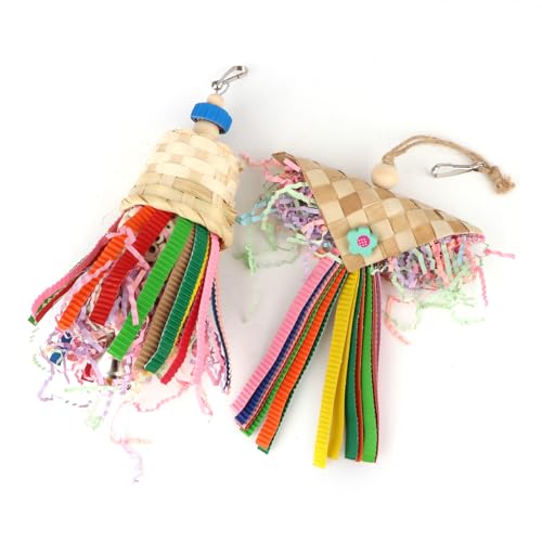 Bird Colorful Shredding Crinkles Foraging Toys Natural Sola Ball for Parrots Cockatiels Conures Budgies Senegal