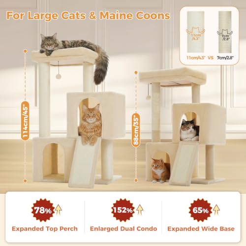 Large Cat Tree (Beige / 45 Inches)