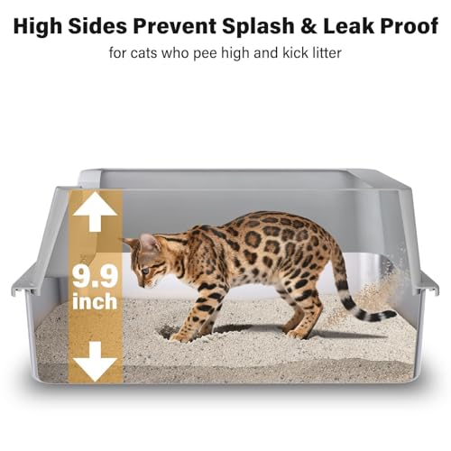 2PACK XL Stainless Steel Litter Box with Lid (2Pack-XL:23"x14.6"x10")