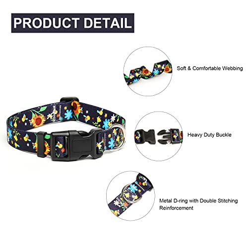 Adjustable Dog Collar (Medium / Sunflower)
