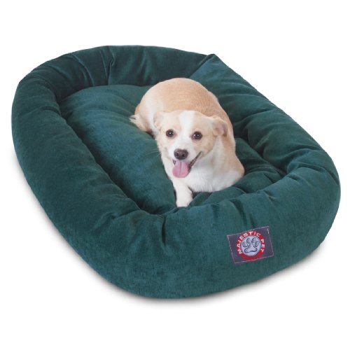 32 Inch Micro Velvet Calming Dog Bed Washable (Marine)